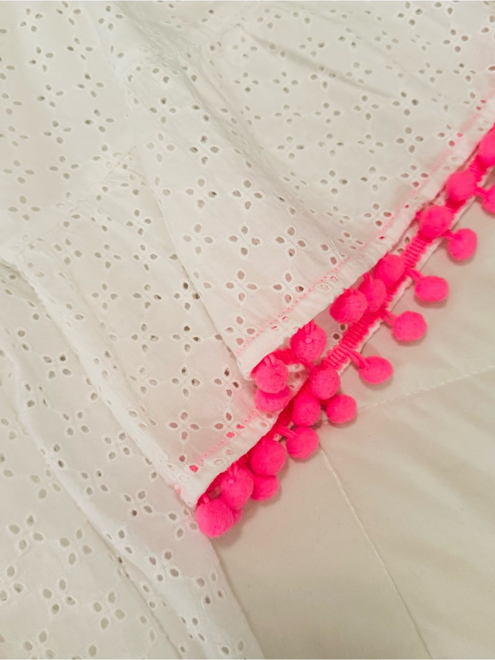 Lilly Pulitzer Morgain Resort White Eyelet Top with Neon Floral Embroidery - Picture 5 of 7